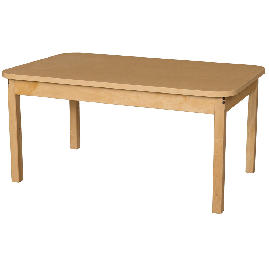 30" x 48" Rectangle High Pressure Laminate Table with Hardwood Legs- 24"