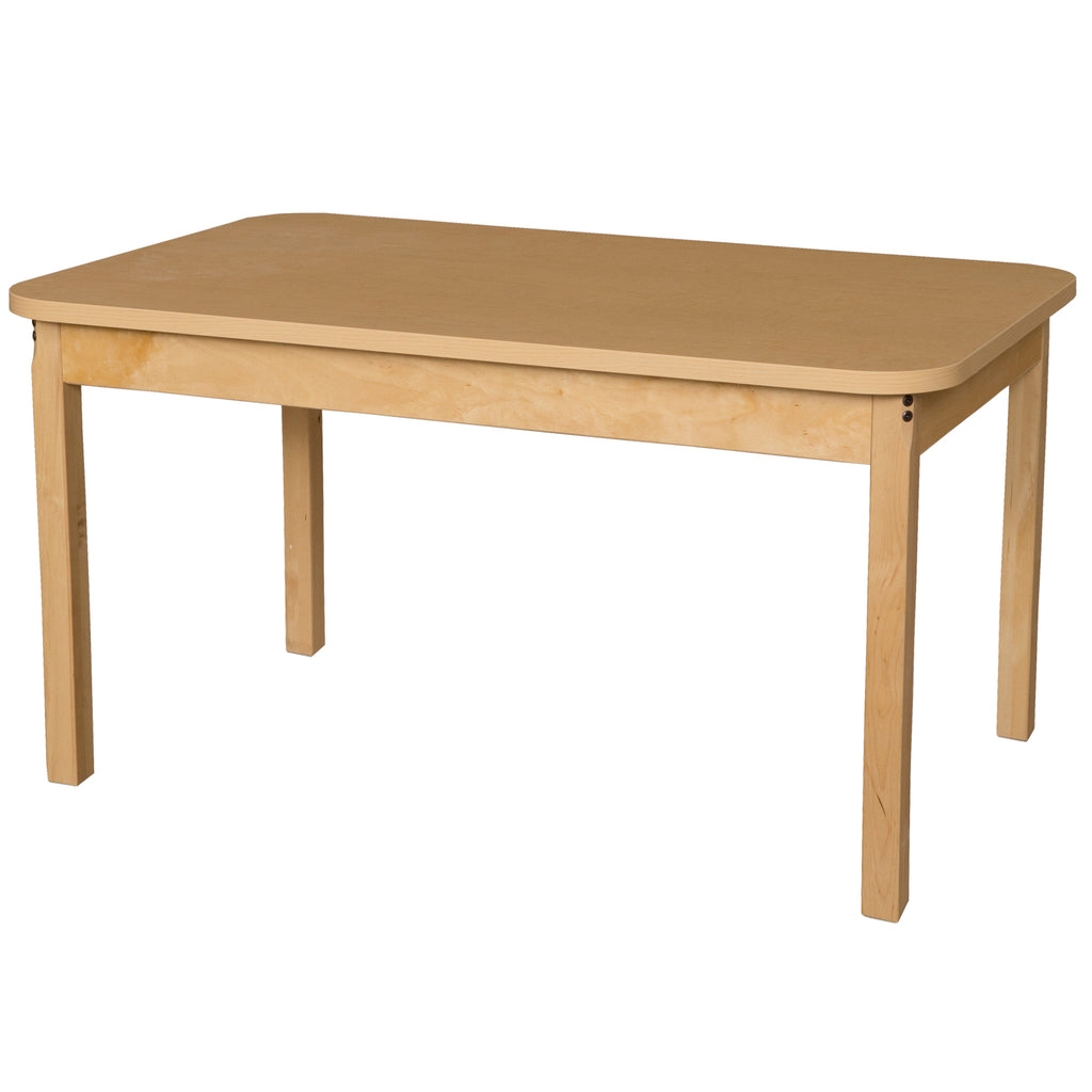 30" x 48" Rectangle High Pressure Laminate Table with Hardwood Legs-26"