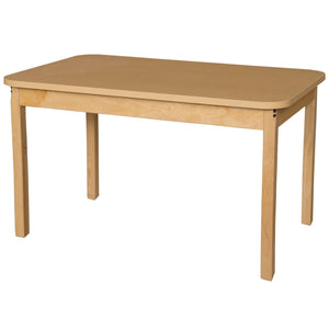 30" x 48" Rectangle High Pressure Laminate Table with Hardwood Legs-29"