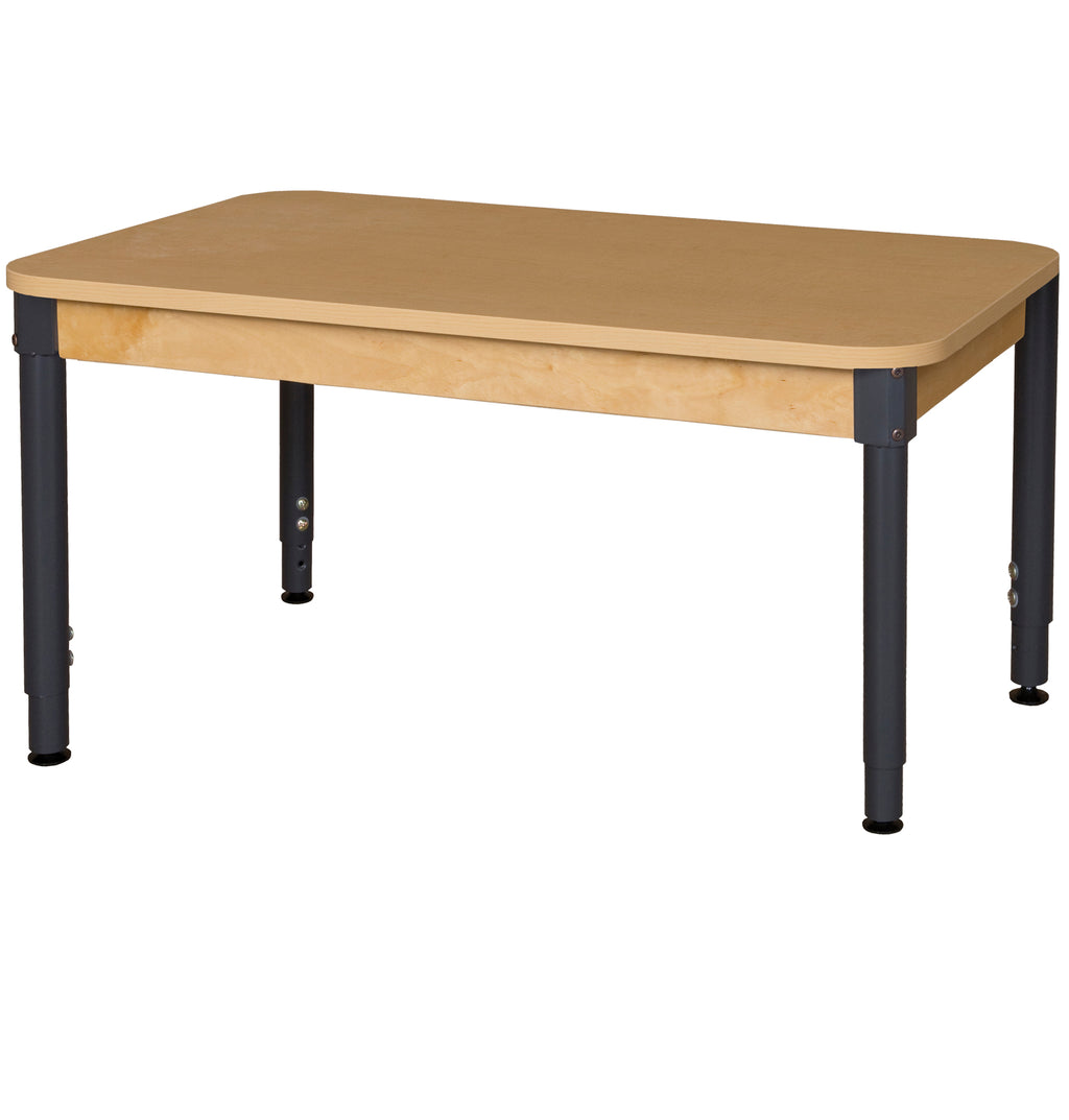 30" x 48" Rectangle High Pressure Laminate Table with Adjustable Legs 18"-29"