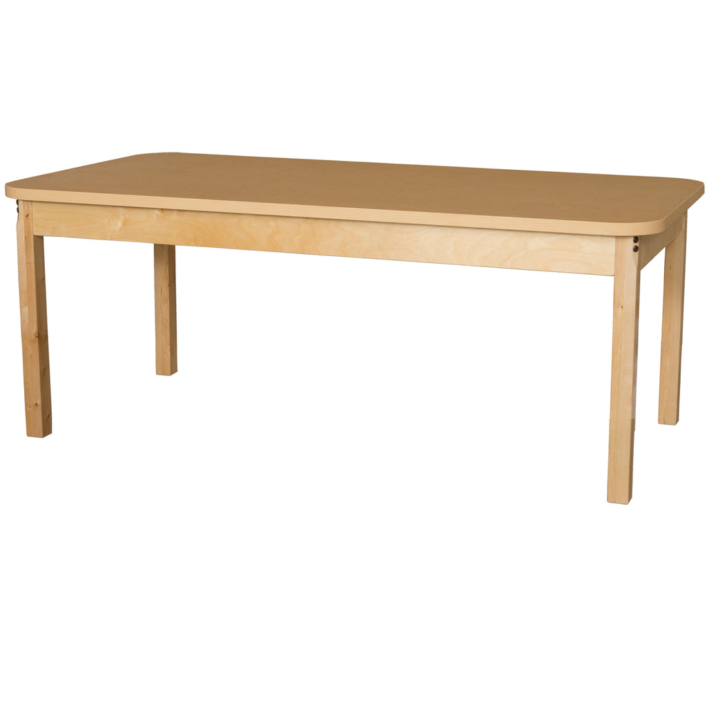 30" x 60" Rectangle High Pressure Laminate Table with Hardwood Legs-16"