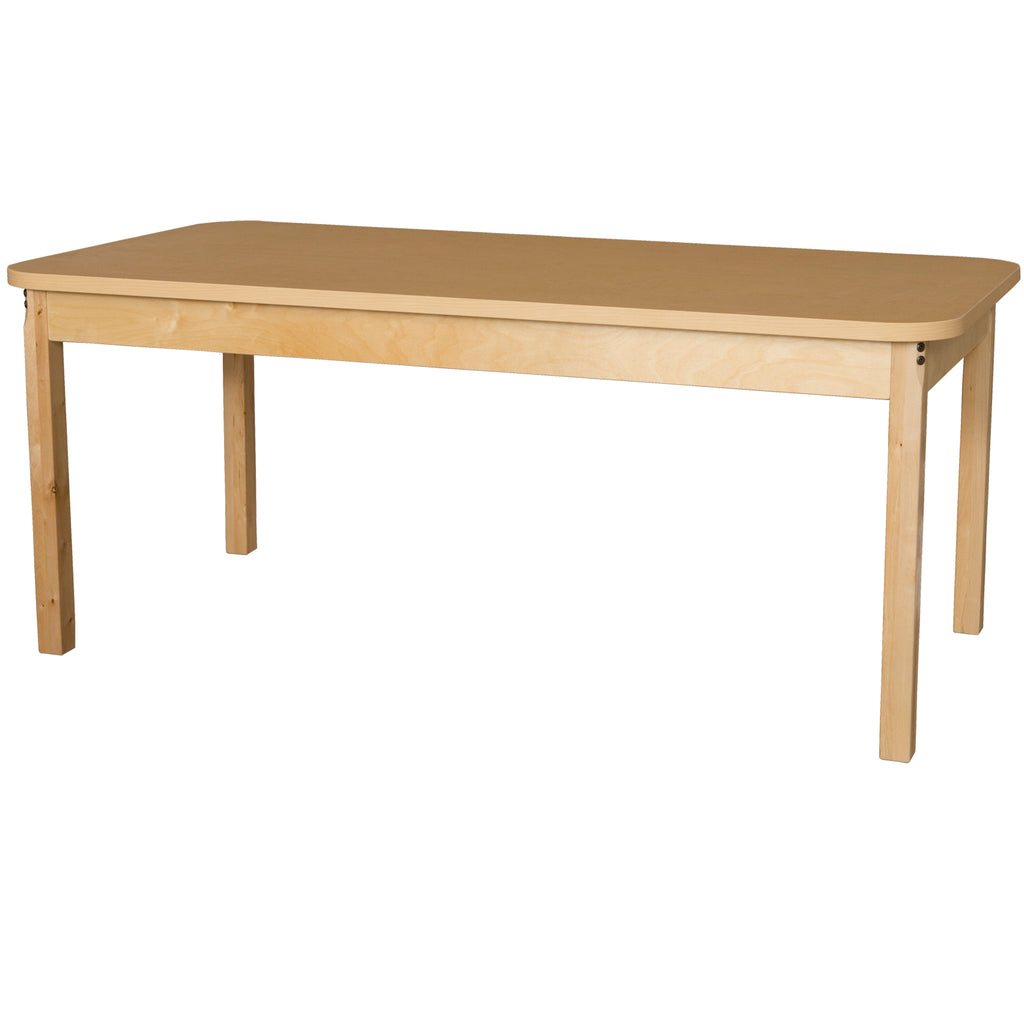 30" x 60" Rectangle High Pressure Laminate Table with Hardwood Legs-18"