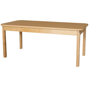 30" x 60" Rectangle High Pressure Laminate Table with Hardwood Legs- 20"