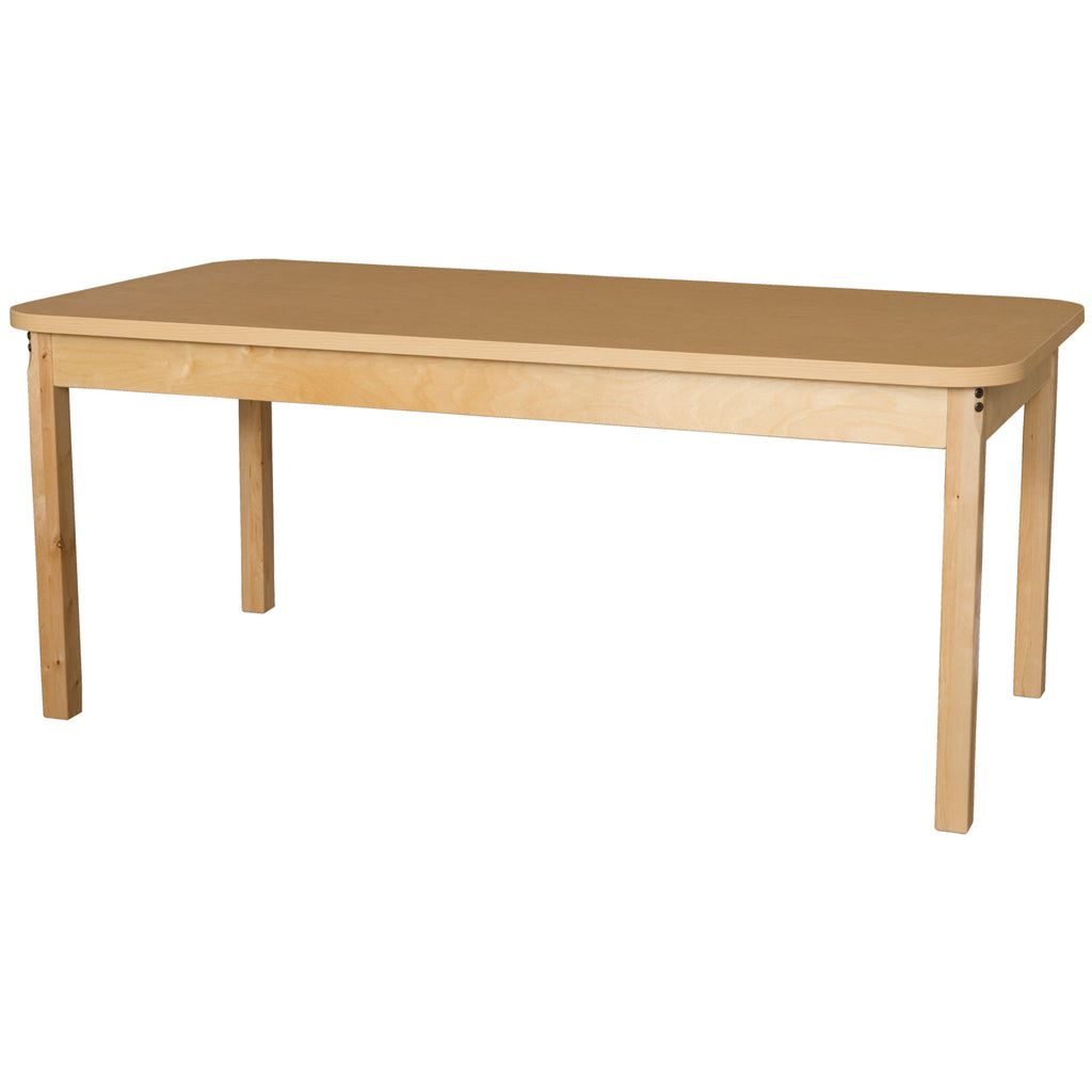 30" x 60" Rectangle High Pressure Laminate Table with Hardwood Legs- 22"