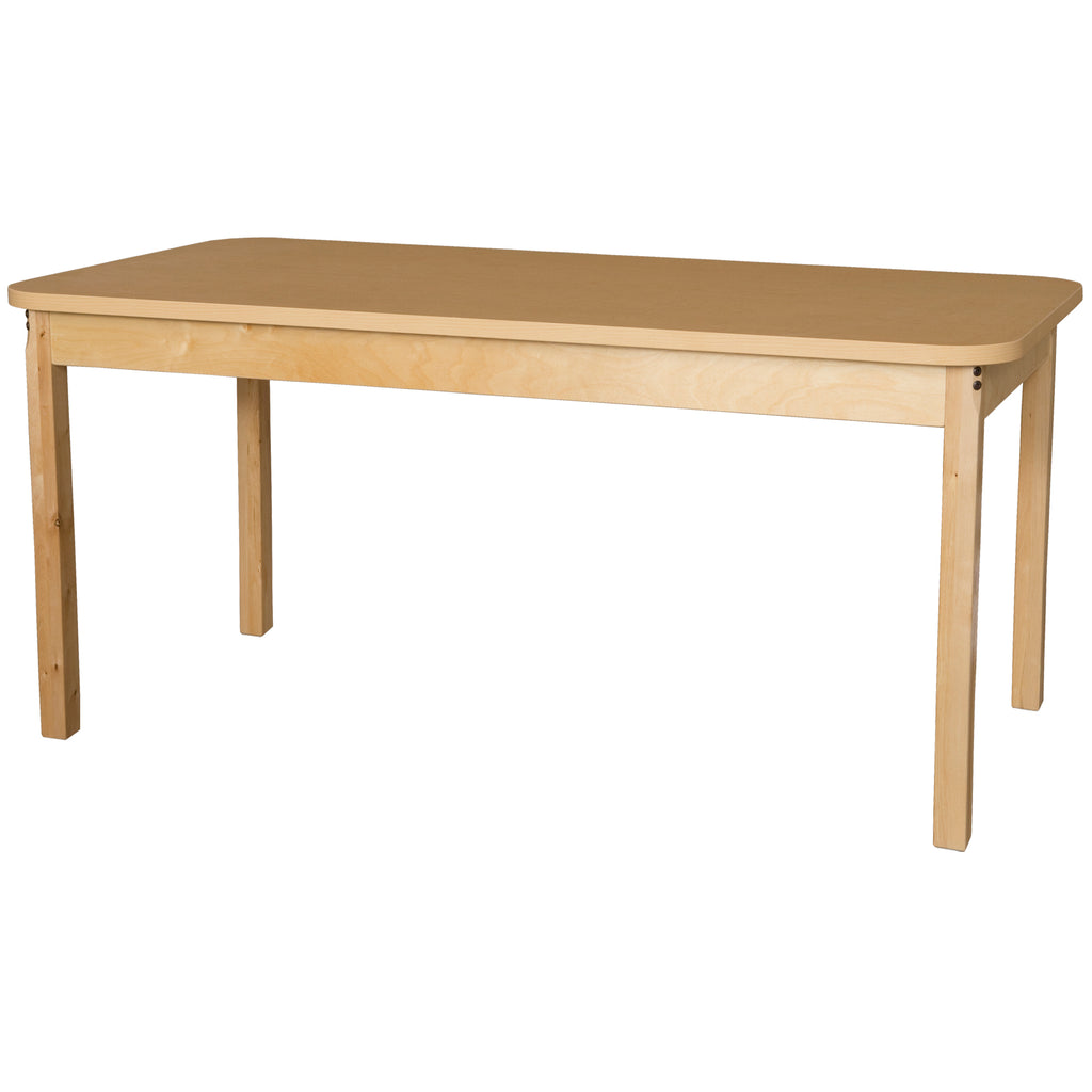 30" x 60" Rectangle High Pressure Laminate Table with Hardwood Legs-26"