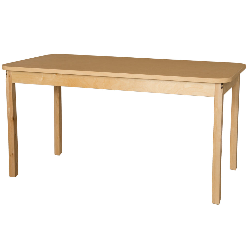 30" x 60" Rectangle High Pressure Laminate Table with Hardwood Legs-29"