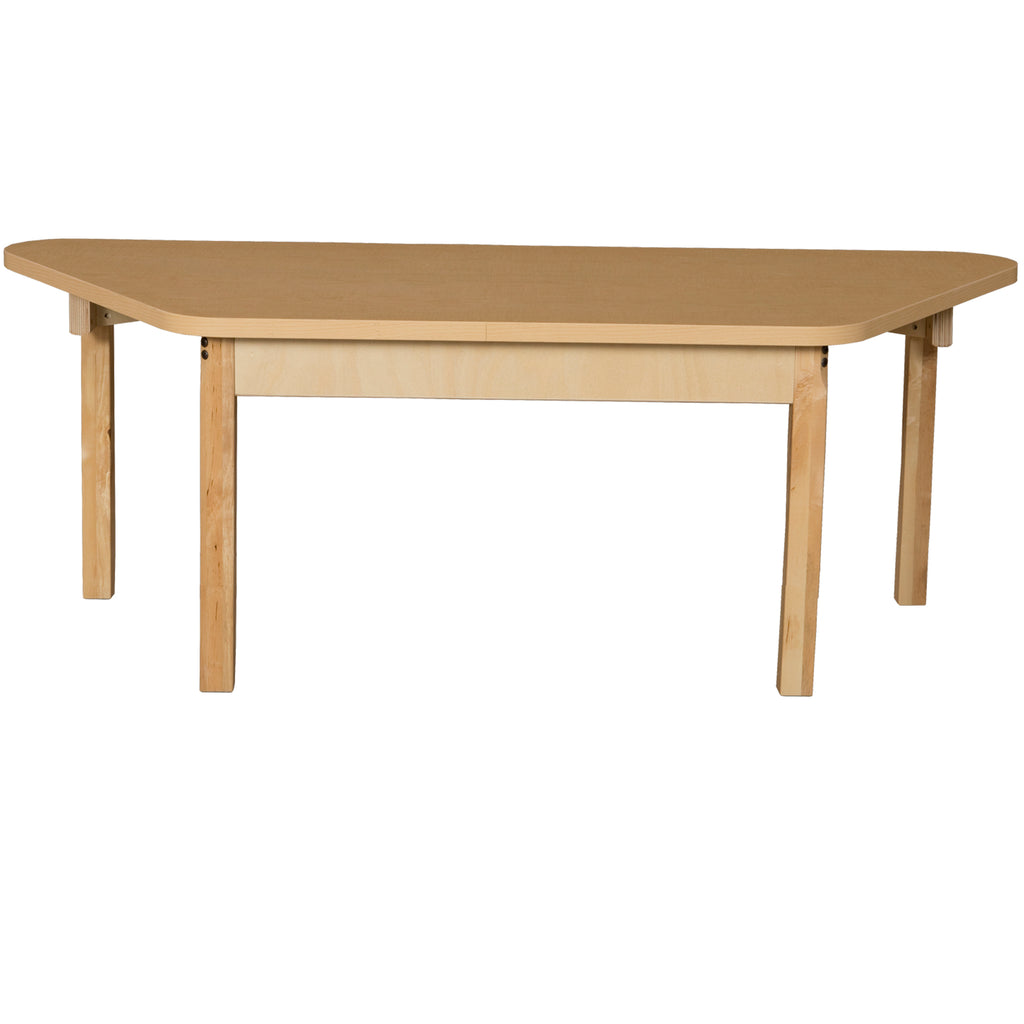 Trapezoidal High Pressure Laminate Table with Hardwood Legs-14"