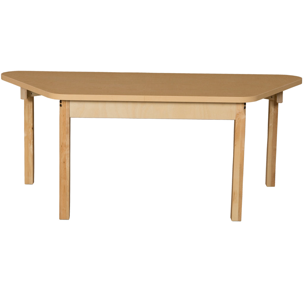 Trapezoidal High Pressure Laminate Table with Hardwood Legs-18"