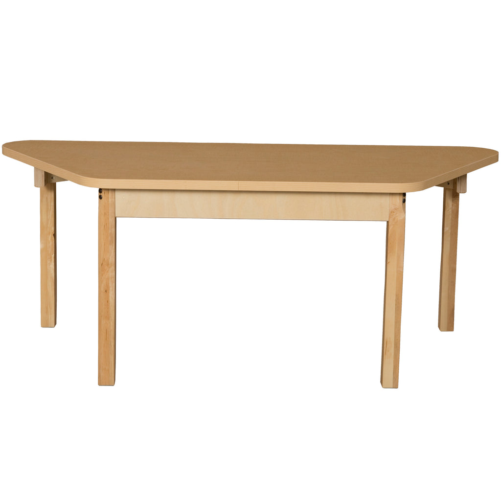 Trapezoidal High Pressure Laminate Table with Hardwood Legs-20"