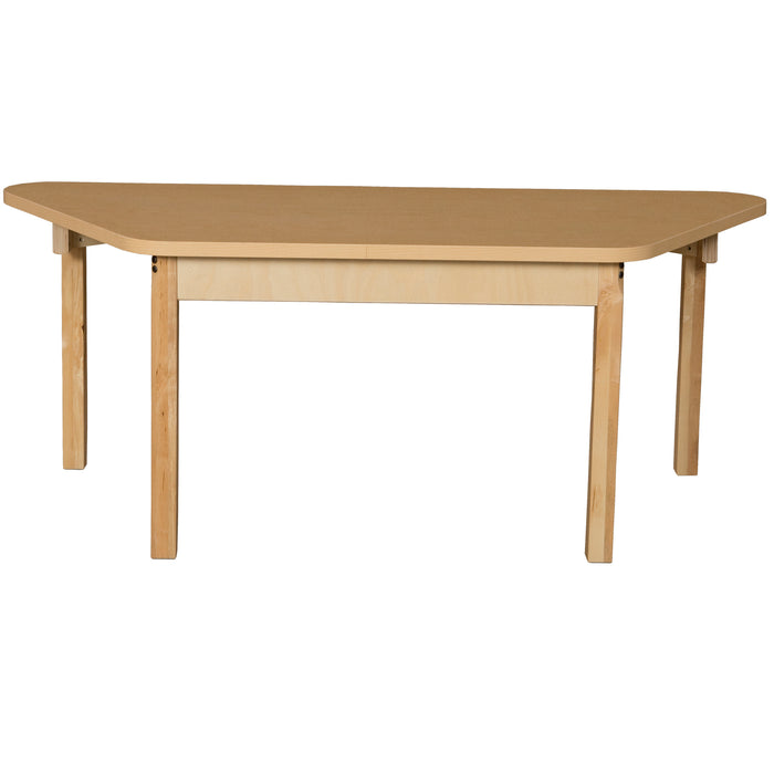 Trapezoidal High Pressure Laminate Table with Hardwood Legs-24"