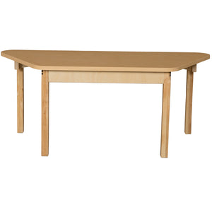 Trapezoidal High Pressure Laminate Table with Hardwood Legs-26"