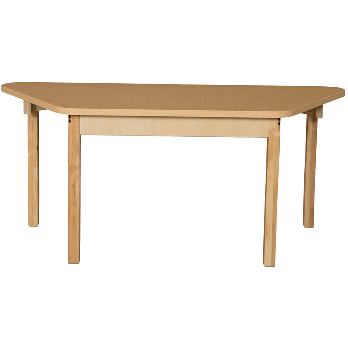 Trapezoidal High Pressure Laminate Table with Hardwood Legs-29"