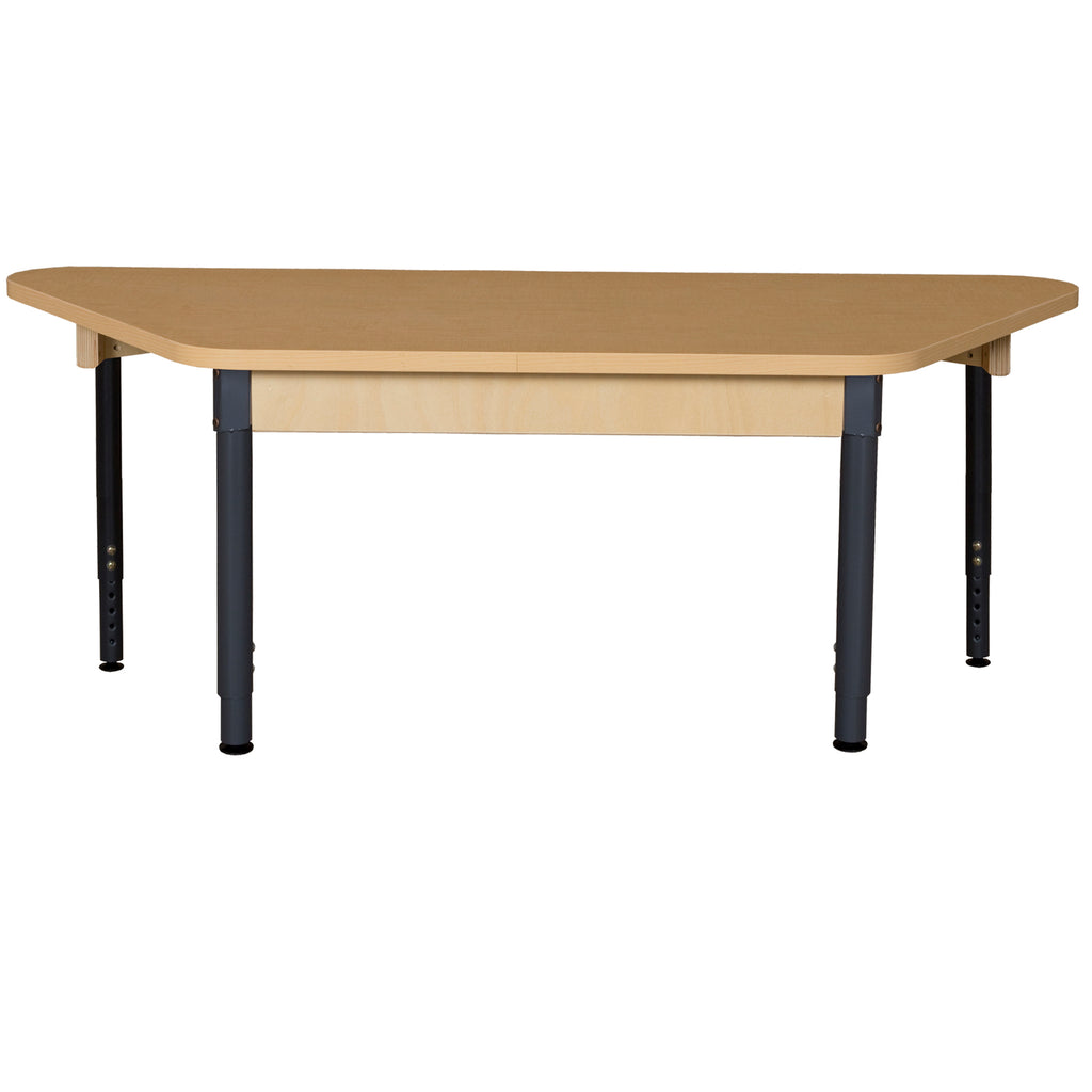 Trapezoidal High Pressure Laminate Table with Adjustable Legs 18"-29"