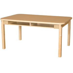 36" x 48" Four Seater High Pressure Laminate Desk with Hardwood Legs- 24"