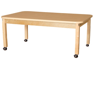 Mobile 36' x 60" Rectangle High Pressure Laminate Table with Hardwood Legs-16"