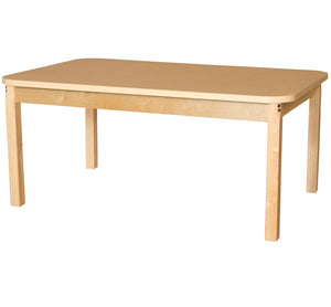 36' x 60" Rectangle High Pressure Laminate Table with Hardwood Legs- 20"