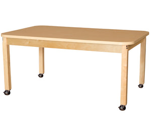 Mobile 36' x 60" Rectangle High Pressure Laminate Table with Hardwood Legs- 24"