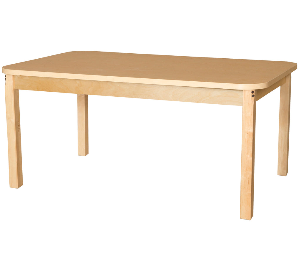 36' x 60" Rectangle High Pressure Laminate Table with Hardwood Legs-26"