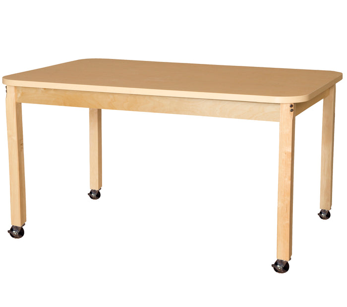 Mobile 36' x 60" Rectangle High Pressure Laminate Table with Hardwood Legs-29"