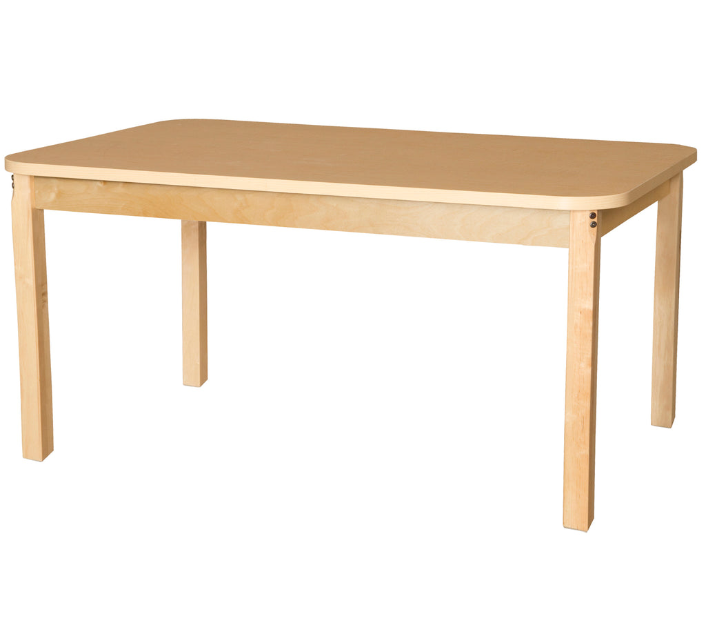 36' x 60" Rectangle High Pressure Laminate Table with Hardwood Legs-29"