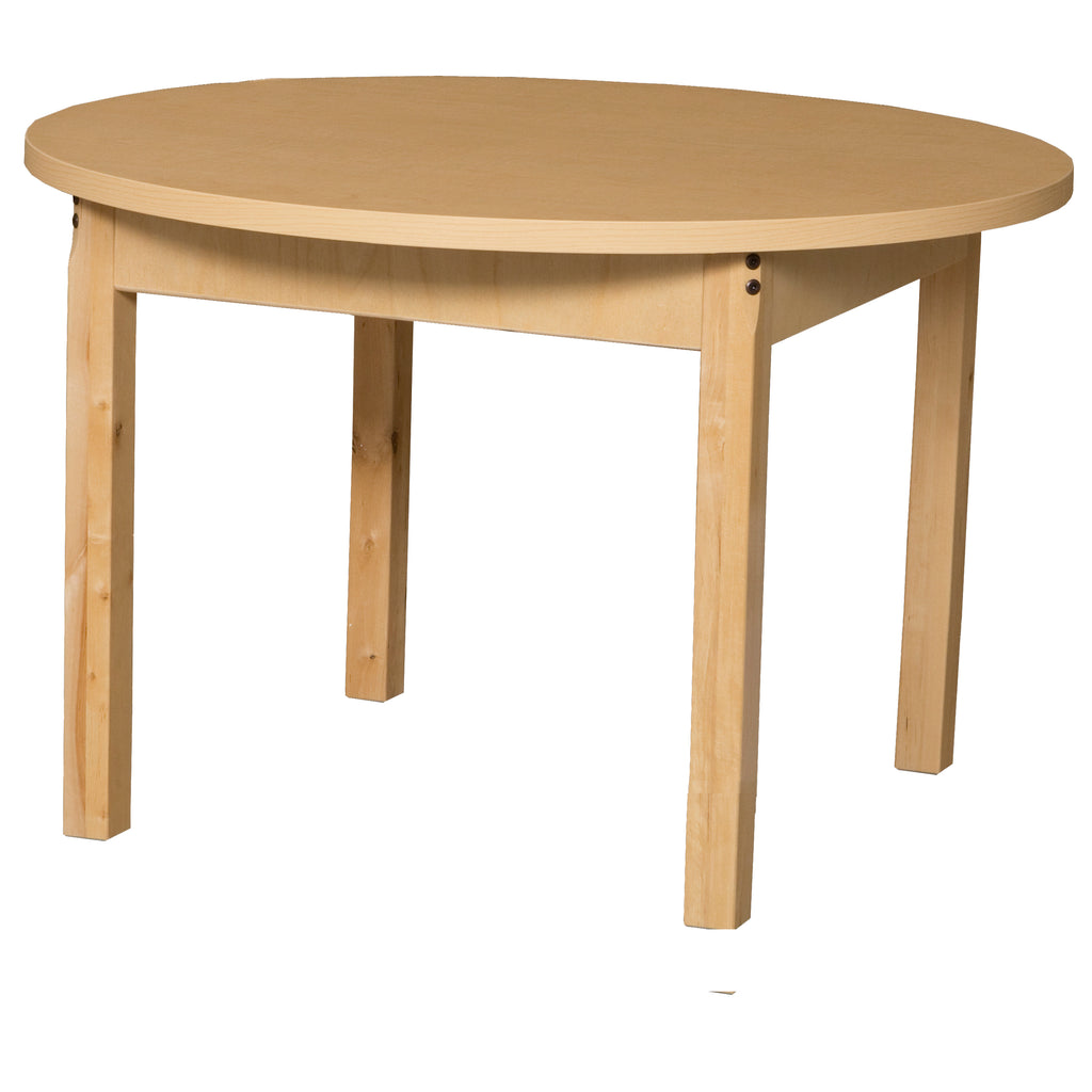 36" Round High Pressure Laminate Table with Hardwood Legs- 14"