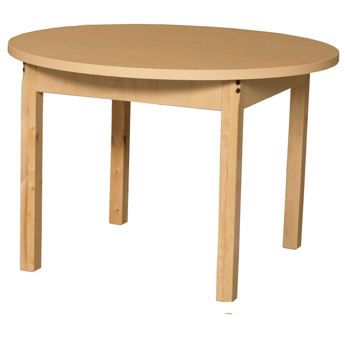 36" Round High Pressure Laminate Table with Hardwood Legs- 16"