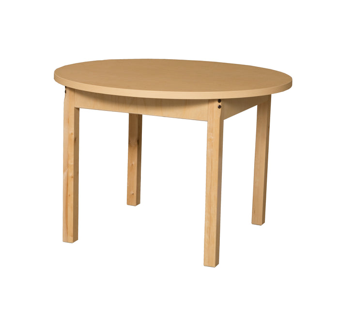 36" Round High Pressure Laminate Table with Hardwood Legs- 18"