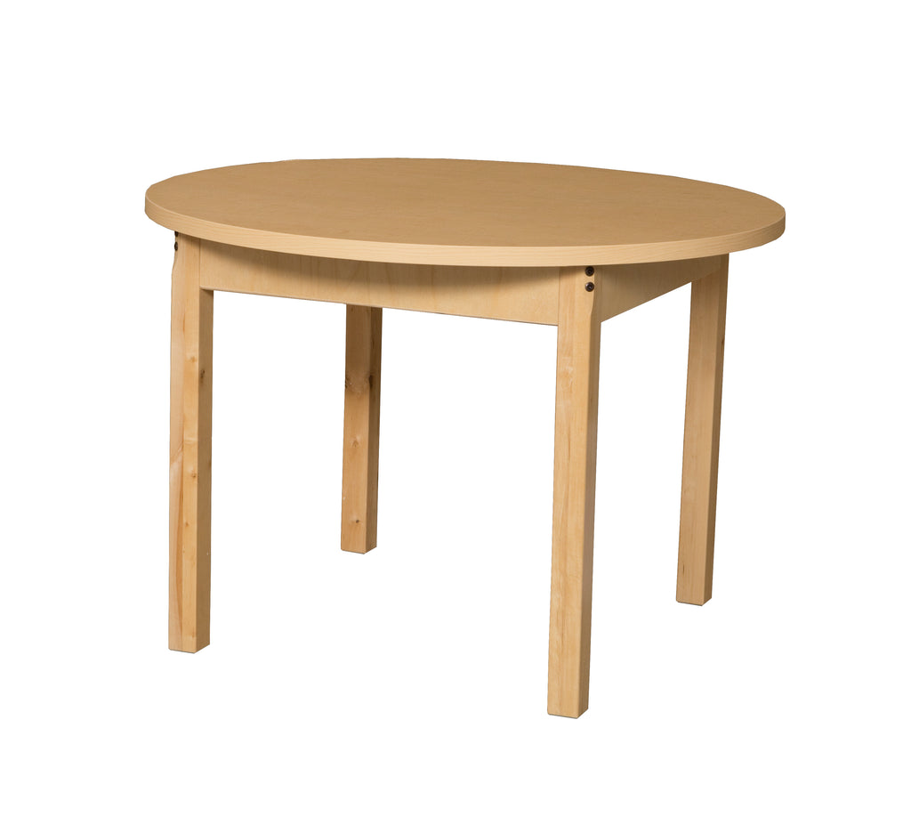 36" Round High Pressure Laminate Table with Hardwood Legs- 22"