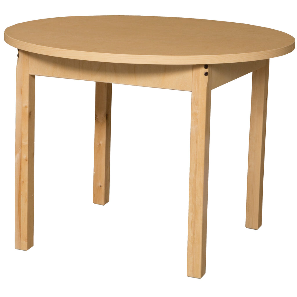 36" Round High Pressure Laminate Table with Hardwood Legs- 26"