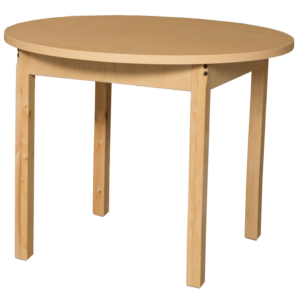 36" Round High Pressure Laminate Table with Hardwood Legs- 29"