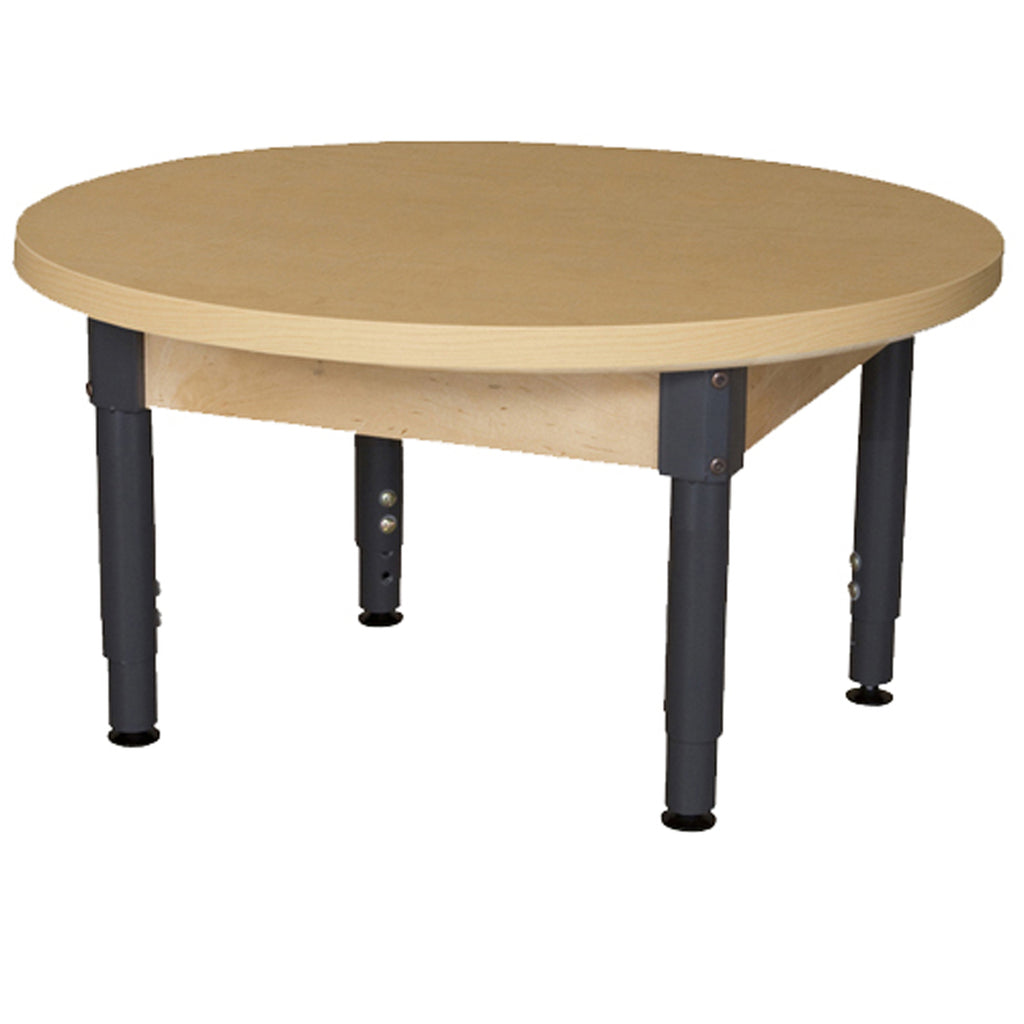 36" Round High Pressure Laminate Table with Adjustable Legs 12"-17"