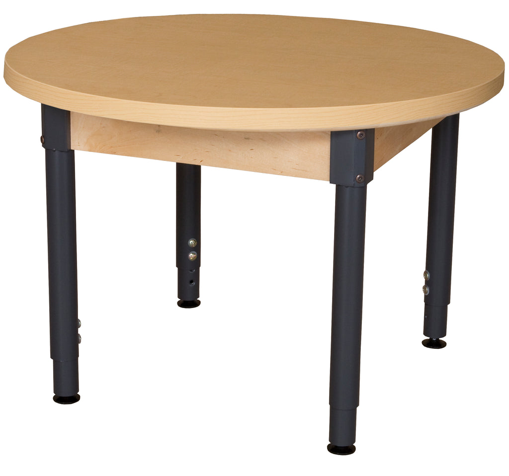 36" Round High Pressure Laminate Table with Adjustable Legs 18"-29"