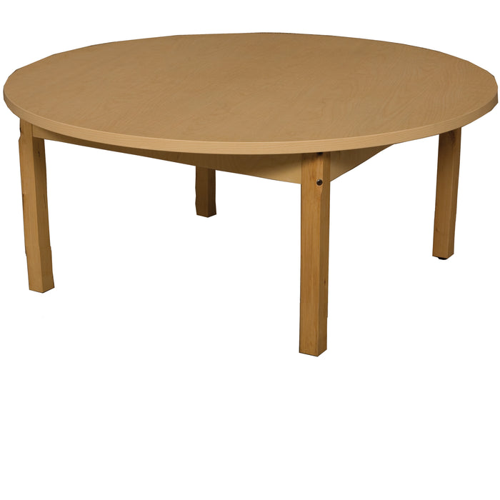 42" Round High Pressure Laminate Table with Hardwood Legs- 14"