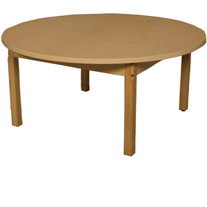 42" Round High Pressure Laminate Table with Hardwood Legs- 16"