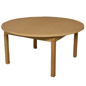 42" Round High Pressure Laminate Table with Hardwood Legs- 18"