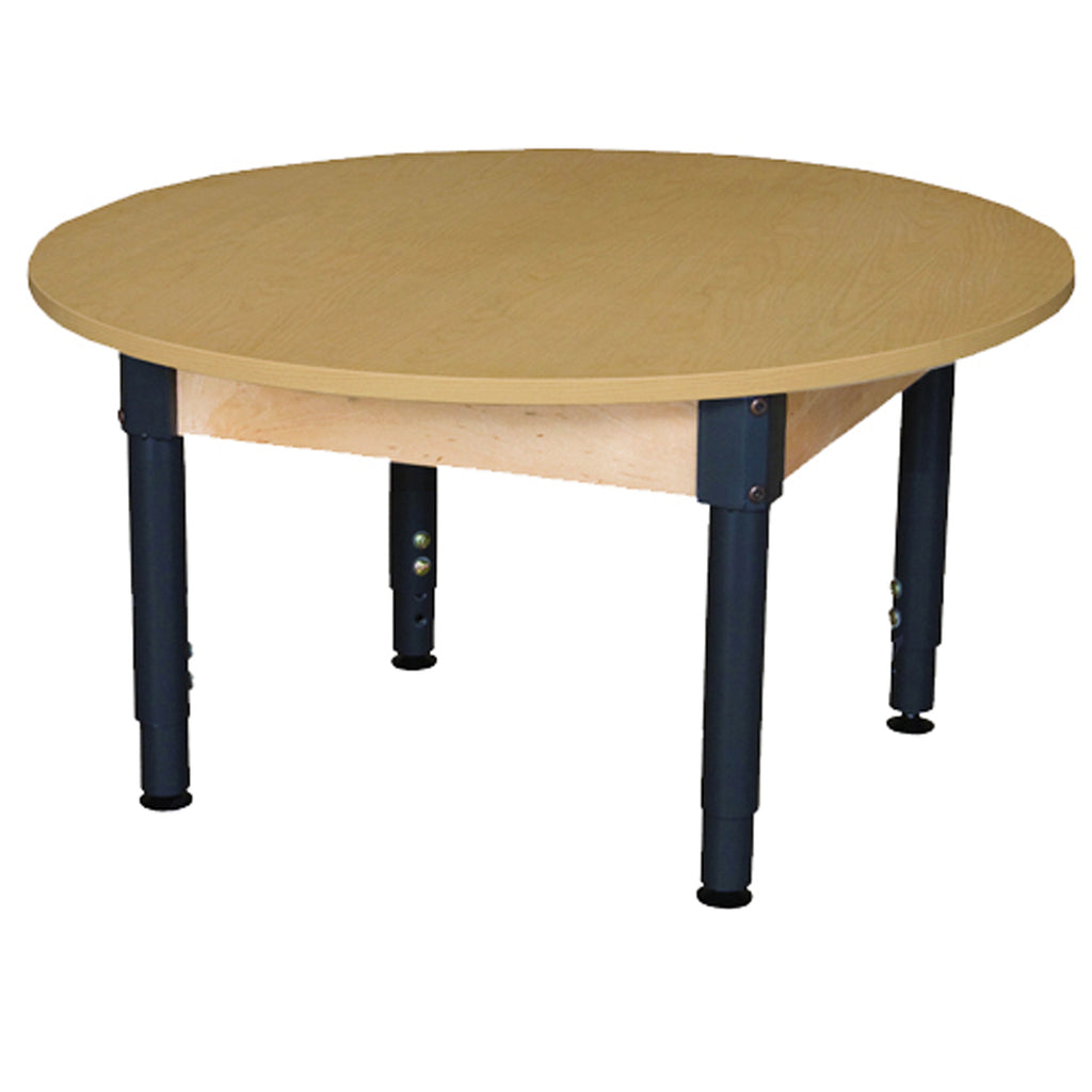 42" Round High Pressure Laminate Table with Adjustable Legs 12"-17"