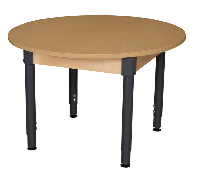 42" Round High Pressure Laminate Table with Adjustable Legs 18"-29"