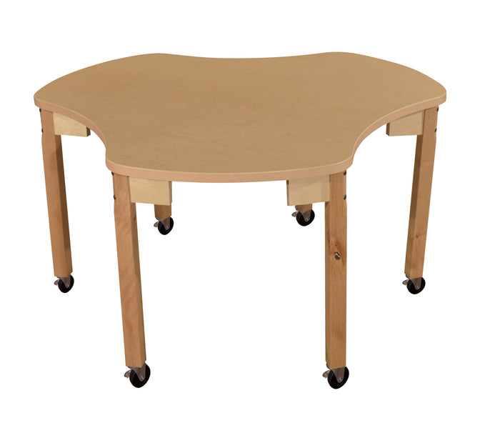 Mobile Synergy Union 44" x 48" High Pressure Laminate Group Table with Hardwood Legs- 14"