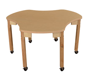 Mobile Synergy Union 44" x 48" High Pressure Laminate Group Table with Hardwood Legs- 18"