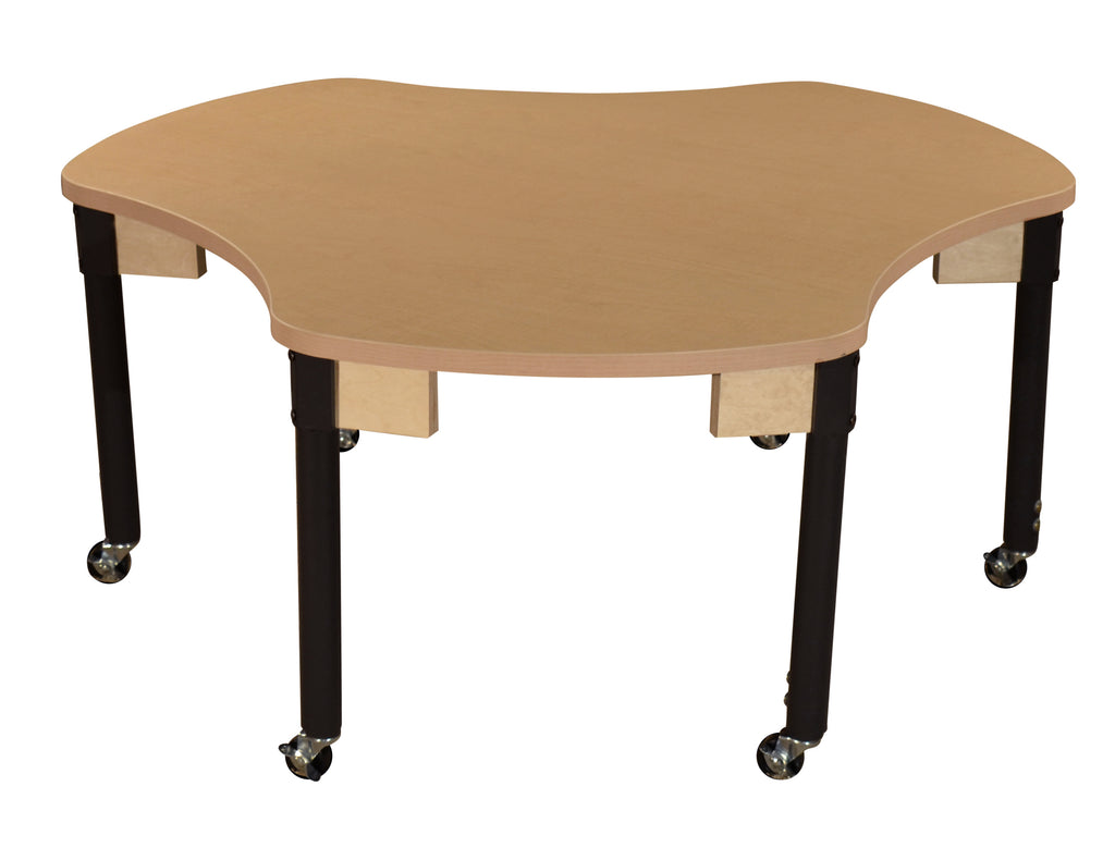 Mobile Synergy Union 44" x 48" High Pressure Laminate Group Table with Adjustable Legs 19-30"