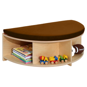 Read-A-Round Half Moon Bench with Brown Cushion